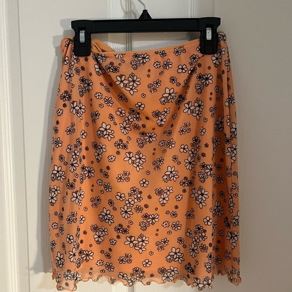 Orange Floral Mini Skirt - Picture 3 of 4